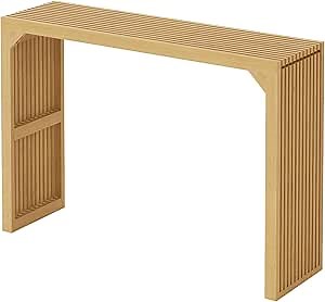 ROOMTEC Narrow Console Tables for Entryway, 46" Solid Wood Console Table Behind Couch, Farmhouse Entryway Table with Storage, Console Tables for Living Room, Hallway, Foyer (Nature, Console Table)