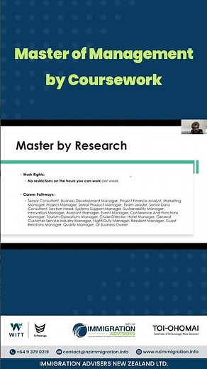 Masters of Management By Coursework TOI - OHOMAI || Immigration Advisers New Zealand Ltd