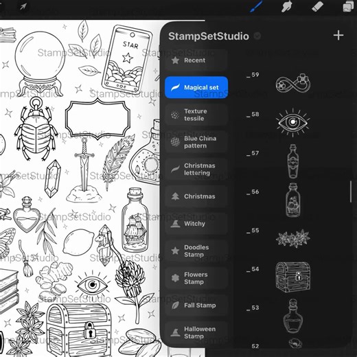 100 Witchcraft Procreate Stamp Brush Set | Witch Cute Magical Procreate Brushes | Whimsical Tattoo | Procreate Bundle | Procreate Stamps - Etsy Canada