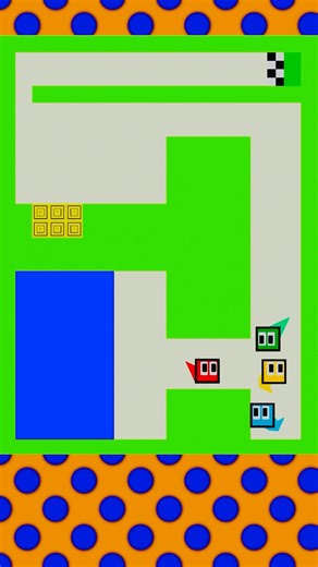 🟩🟨🟥🟦 are squares are cheating with eachother? #squarerace #simulation #bouncingsquares