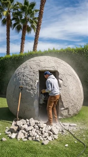 Turning a giant Rock Into a tiny House.|| 🪨