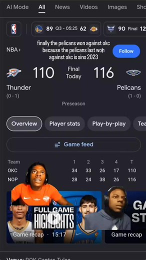 OKC vs Pelicans preseason highlights — OKC preseason game recap