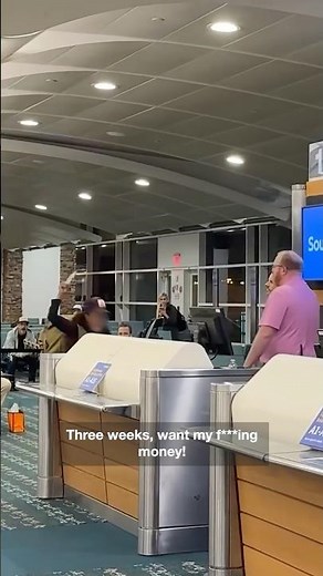 Woman's wild outburst at airport caught on camera