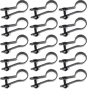 (15 Pack) 1-7/8" Galvanized Steel Chain Link Fence Tension Band for Gates, Posts, Brace Bands, Bolts & Nuts Included - Black