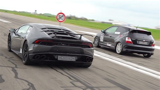 900HP Lamborghini Huracán Bi-Turbo vs 580HP Civic Type R EP3 Turbo – Supercar vs Sleeper