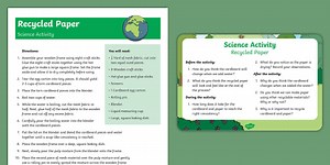 Recycled Paper Worksheet