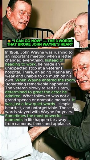 😢 “I CAN GO NOW” — THE 3 WORDS THAT BROKE JOHN WAYNE’S HEART#shortsvideo #hollywood