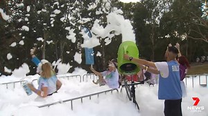 12K views · 67 reactions | More than 1,000 people started the day with a burst of colour in the Colour Frenzy fun run charity event. Walkers and runners set off from and arrived at Bonython Park, where colour stations, obstacle courses and a giant foam machine were set up. Report in 7NEWS at 6pm. www.7NEWS.com.au #7NEWS | 7NEWS Adelaide | Facebook