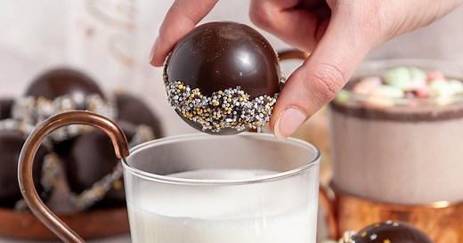 Shiny Hot Chocolate Bombs With Marshmallows