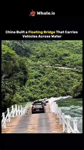 explain_with_science on Instagram: "This floating bridge works by distributing the weight of vehicles evenly across sealed floating platforms. Instead of fixed pillars, buoyancy keeps the structure stable, while flexible joints allow it to adapt to water movement. This design is ideal for deep water or areas where building traditional bridge foundations is difficult or expensive. . via: edctoom . All credit goes to the respective owner(s). I do not own the audio/video/clips shown in this reel. T