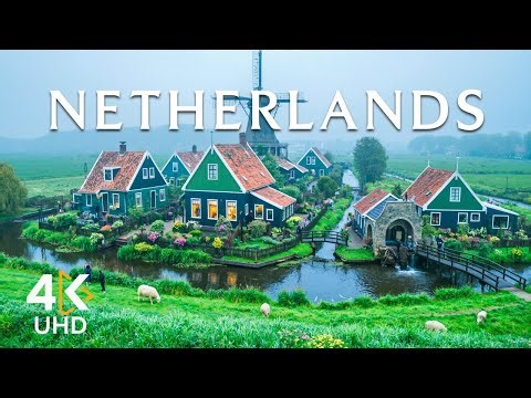 Netherlands 4K | Explore Beauty of Holland’s Windmills, Tulip Valleys & Dutch Rural Life