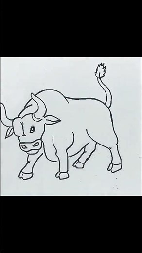 How To Draw Bull Easy and Simple??? #easydrawing #shorts #bull