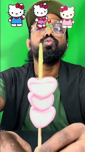 Green Apple marshmallow strawberry lollipop mukbang asmr