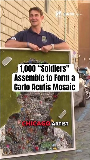 Chicago Artist Creates Saint Carlo Acutis Mosaic with Toy Soldiers | Miracles of Carlo Acutis