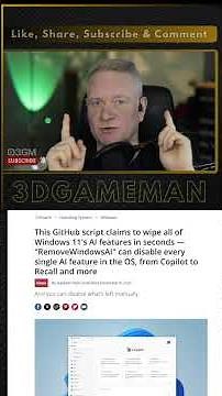 Remove All Windows 11 AI Features With RemoveWindowsAI GitHub Script