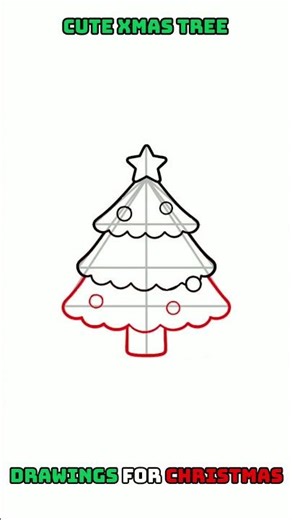 How to draw a cute xmas tree drawing #xmas #christmasdrawingideas