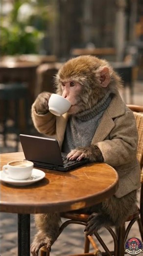 Monkey working on laptop | #shorts