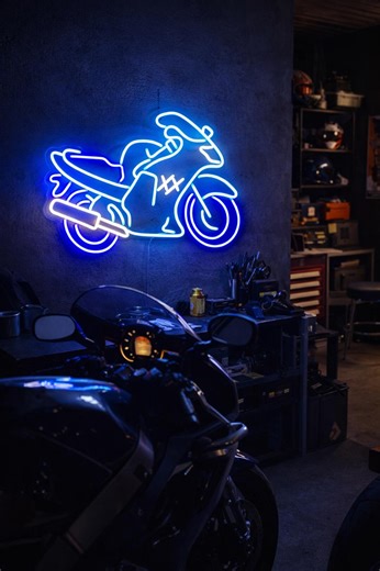 Sport Motorcycle Neon Sign | Racing Bike Neon Wall Art | LED Neon Motorbike Sign | Handmade Neon Garage Decor - Etsy