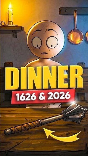 1626 vs 2026: Dinner Then vs Now… 😳 #animation #history #comparison