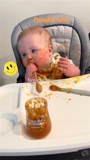 Tiny Hands, Big pumpkin Appetite 🎃🤣 funny babies views 😂 #funnybabiesviews