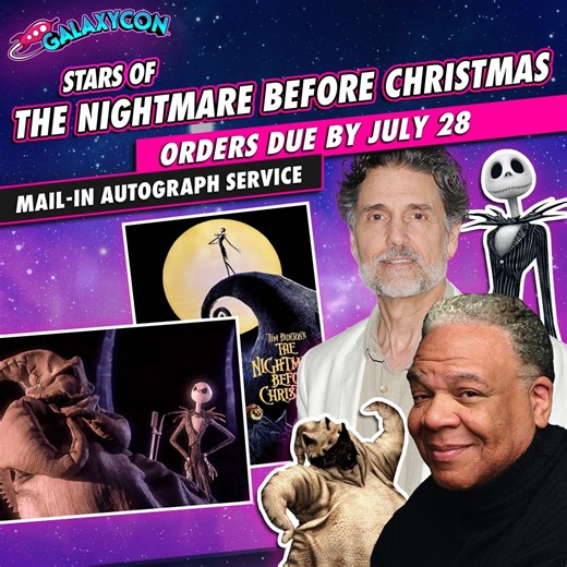 “Eureka! This year, Christmas will be ours!” 🎃🎄 Get autographs from the stars of The Nightmare Before Christmas! https://galaxycon.info/nbcfb Orders are due by July 28th for this special signing at GalaxyCon San Jose! Get autographs on photos and posters, or send in your own item to be signed! ⭐️ Chris Sarandon - Jack Skellington ⭐️ Ken Page - Oogie Boogie GalaxyCon San Jose is more than a comic con! It’s a 3-day FESTIVAL OF FANDOM with celebrities, artists, writers, voice actors, cosplayers, 