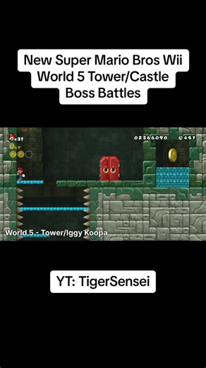 New super mario bros wii, clips of boss battles of Iggy Koopa in World 5 Tower/Castle #newsupermariobroswii #supermariobros #bossbattles #fyp