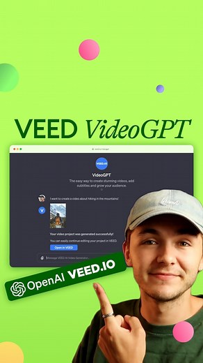 VEED | AI Video Creation on Instagram: "VEED VideoGPT is here 🚀 With our custom GPT, you can create pro-looking videos directly in ChatGPT using only text. Just describe what you want to make, and we’ll take care of the rest. If you have ChatGPT Plus, try it using the link in our bio 🔗 #VEEDIO #AI #AIVideoEditing #ChatGPT"
