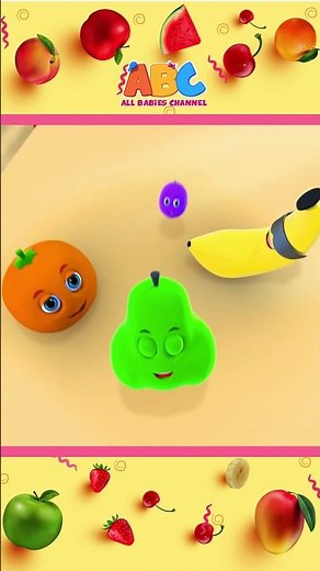 Five Cute Fruits Jumping On The Bed #shorts #nurseryrhymes