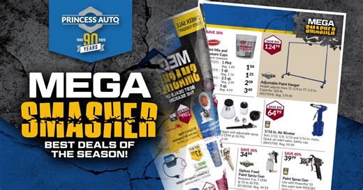 The Mega Smasher sale is 𝗢𝗡 𝗡𝗢𝗪, with the 𝗕𝗘𝗦𝗧 𝗣𝗥𝗜𝗖𝗘𝗦 of the season! 💲🔨 Discover these great deals in-store or online 👉 https:https://prnc.es/2yBB6C7 | Princess Auto