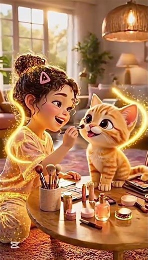 Makeup Cat Magic 😻💄 Funny Kids Cartoon Transformation #Shorts