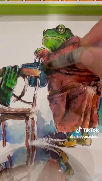 Watercolor Painting of a Toad in a Robe