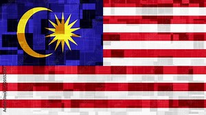 Malaysia flag wallpaper technology background animation