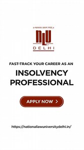 145 reactions · 4 comments | Become a Certified Insolvency Professional with PGIP - MA/LLM in Insolvency Offered by NLU Delhi, in collaboration with IBBI Duration: 2 Years (1 year Coursework + 1 year internship) Apply by June 3, 2025 Apply Now - https://nationallawuniversitydelhi.in/ For more info, visit: https://nationallawuniversitydelhi.in/pgip/about.html | National Law University Delhi | Facebook