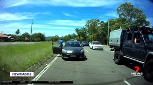 A road rage brawl has shocked drivers in Newcastle. A rear facing dash-cam captured the drama on the Pacific Highway. Two cars came to a stop before the drivers got out and squared off. www.7NEWS.com.au #Newcastle #7NEWS | 7NEWS Sydney