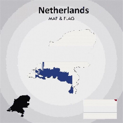 Netherlands Flag and Map