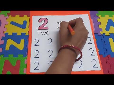 Learn how to write number 2(TWO), Kids preschool learning, Kindergarten learning /Number 2 Worksheet