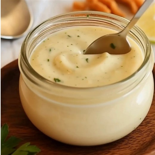 CREMA DE AJO CASERA Y CREMOSA Ingredientes: 1. 4 dientes de ajo 2. 100 ml de leche (puede ser entera o descremada) 3. 200 ml de aceite (de girasol o mezcla, neutro) 4. Jugo de ½ limón 5. Sal a gusto 6. Opcional: perejil picado y un poquito de ají molido para decorar (como en la foto) Paso a paso: 1. Pela los ajos y córtalos en trocitos. Si prefieres un sabor más suave, puedes blanquearlos en agua caliente por unos minutos. 2. En un vaso de licuadora, coloca la leche, los ajos, el jugo de limón y