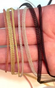 Knitted Wire Viking Mesh Chain by the Foot | Copper, Silver, Black, Gold, Round, Flat | Knitted Wire Mesh Tube, Slider Chain for DIY Jewelry - Etsy