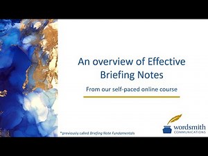 A peek into Effective Briefing Notes