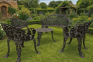 Cast Iron Grapevine Garden Set-complete - Etsy