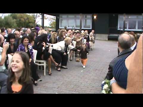 Funny Flower Girls at Fall Wedding