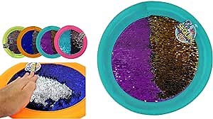 JA-RU Sequin Flyer Soft Frisbee-Disk Toy (1 Frisbee Assorted) Flying Disc for Kids and Adults, Boys and Girls. Beach Pool Indoor and Outdoor Throwing Games. Birthday Gifts