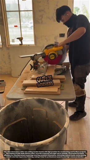 Perfect Miter Saw Wood Cutting Process | Fast & Accurate Carpentry Skills
