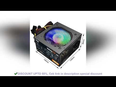 Aigo AK 700W PC PSU Power Supply Unit Black Gaming Quiet 120mm RGB Fan 24pin 12V ATX Desktop