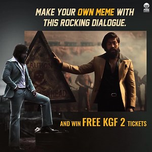 109K views · 317 reactions | You can't avoid his charm! The much-awaited movie of 2022 is about to explode in #cinemas on 14th April. Here's how to participate 1) Create your own meme using this rocking dialogue 2) Tag us on our Facebook and Instagram page and we will put it as our story 3) Follow us on all Social Media platforms 4) Winners will get free tickets #MirajCinemas #Miraj #contest #win #giveawaycontest #freetickets #kgf #chapter2 #Meme | Miraj Cinemas | Facebook