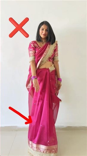 perfect lower pleats for tissue saree #rekhamishra #sareedraping #saree