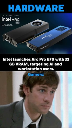 Intel Arc Pro B70 Launches with 32GB VRAM 💼 #technews #intel #gpu #ai #workstations