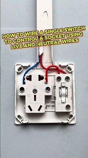 How to Wire a Single Switch to Control a Socket Using Live and Neutral Wires⚡️ #electricalswitch