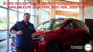 For the holiday season, you can take advantage of a $1,000 Holiday Lease and Loyalty Conquest Offer on the 2024 MDX, and 2023 RDX & TLX! See Dealer for Details. Shop now: https://bit.ly/AcuraSpecialCatalog | Northeast Acura
