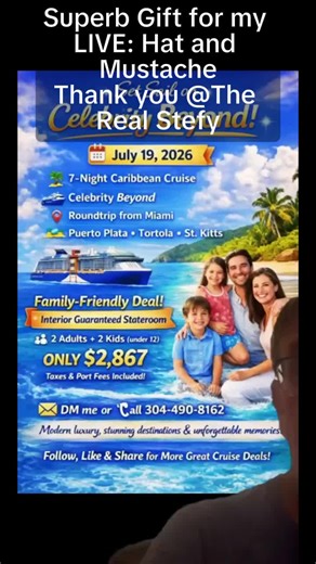 One of the best Gifts in my LIVE. Thank you, The Real Stefy! For your support to my content.#tiktoklive #livehighlights #livegift #hatandmustache